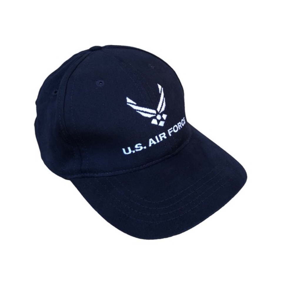 US Air Force Hat Dark Blue Stretch Fit Baseball Cap Made In USA One Size